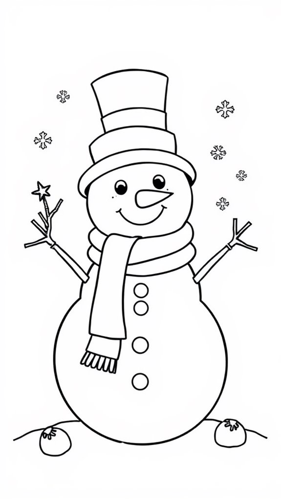 snowman coloring activity page