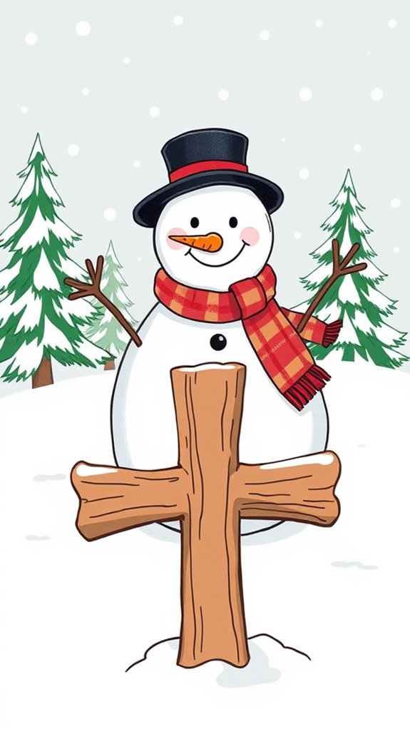 snowman with cross design