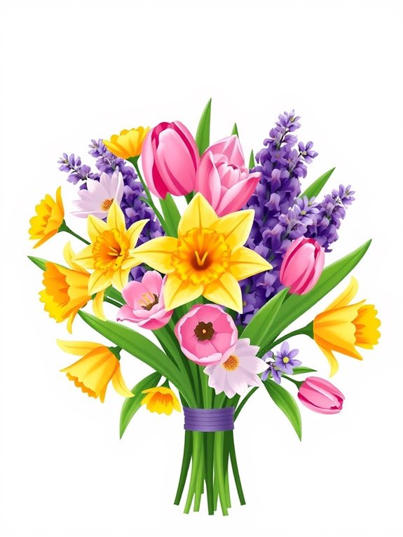 spring floral arrangement clipart