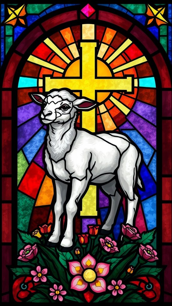 stained glass lamb design