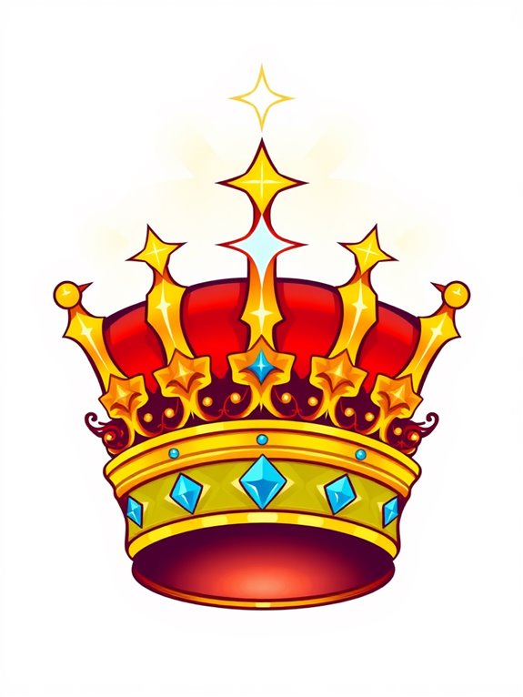 starry crown clipart image