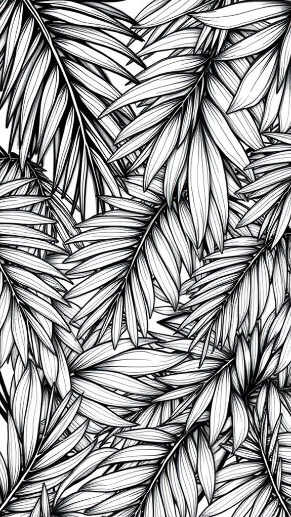 stylized palm leaf design