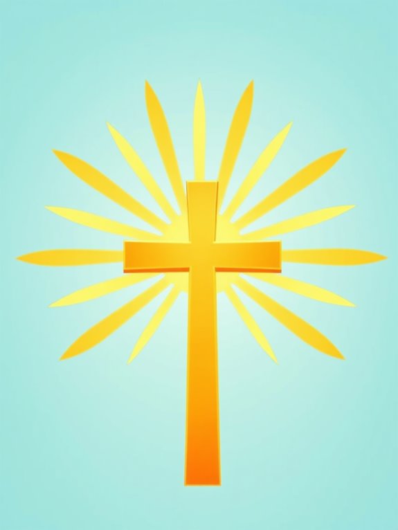 sunburst christian cross design