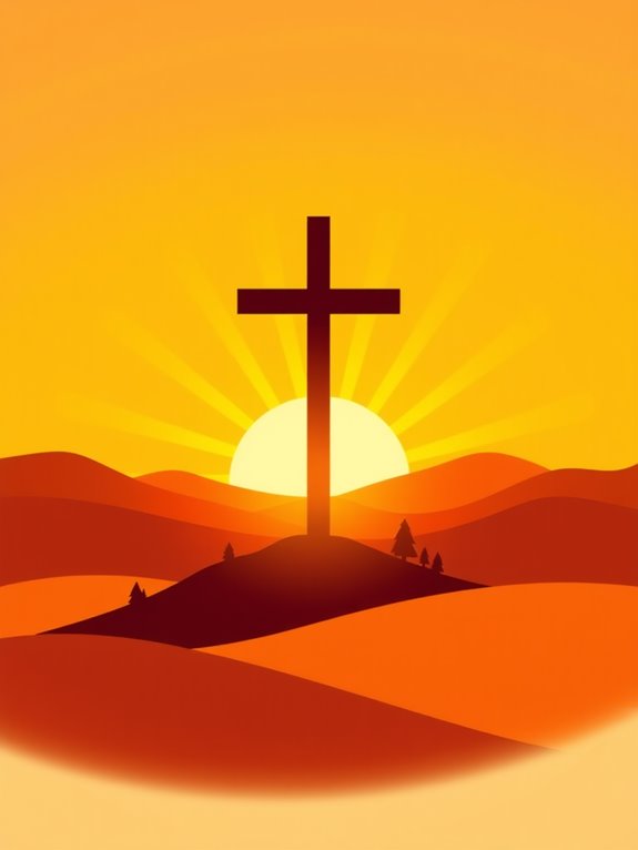 sunrise cross clipart image