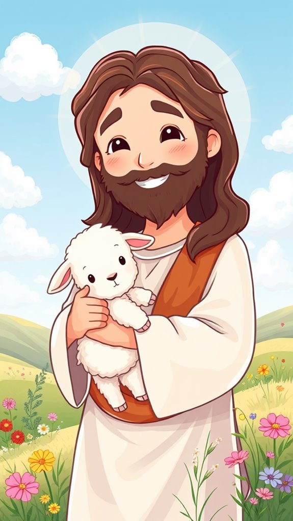 tender jesus with lamb