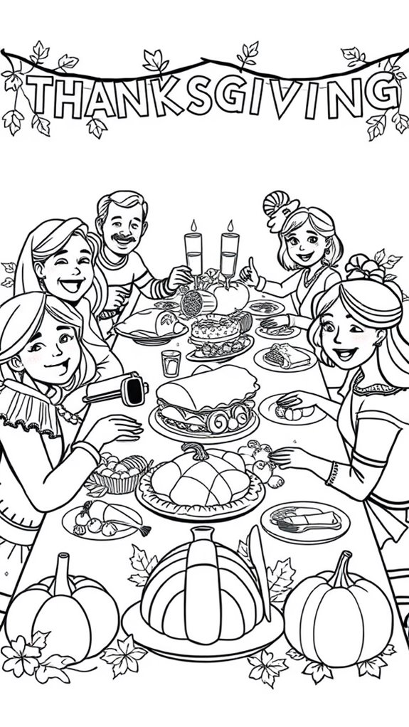 thanksgiving family coloring page