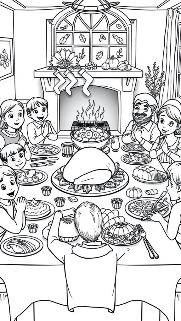 thanksgiving feast coloring activity