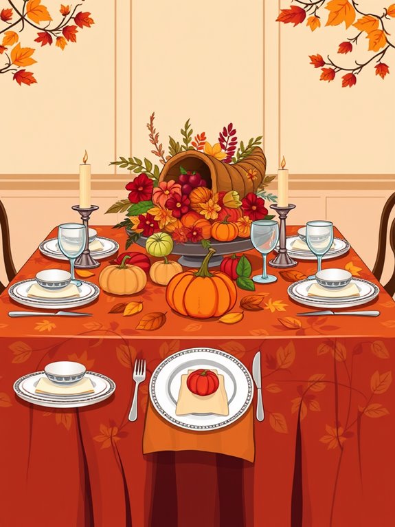 thanksgiving table decor illustration