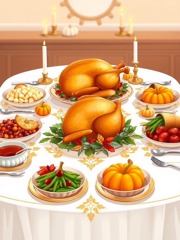 thanksgiving table decorations clipart