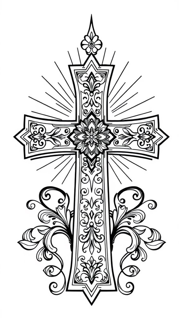 three dimensional cross coloring page