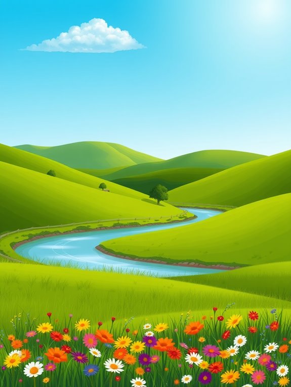 tranquil nature scene illustration