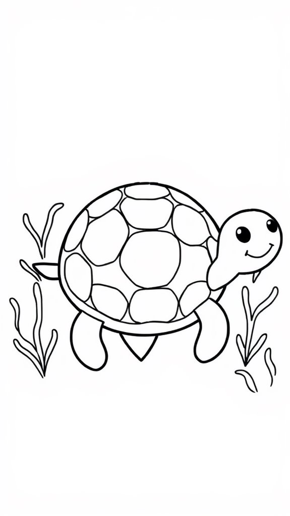 turtle themed coloring page