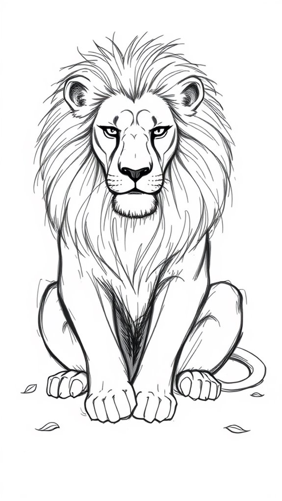 unfinished rough lion sketch