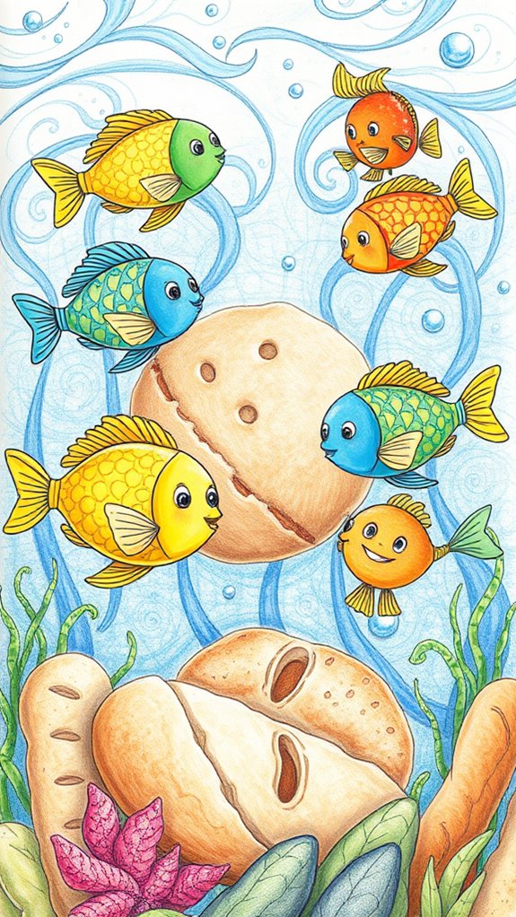 vibrant aquatic bread scene