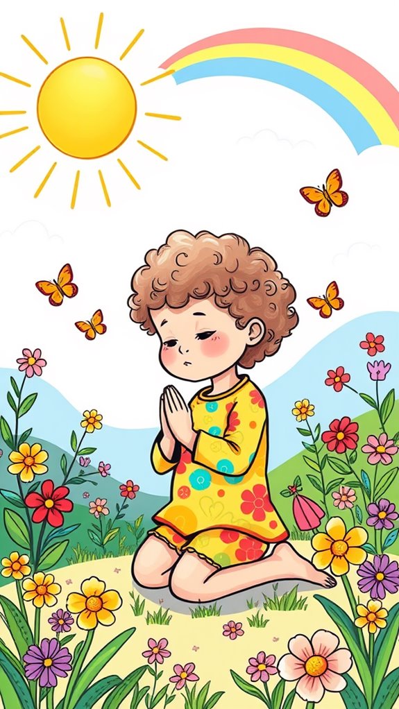 vibrant child s prayer artwork