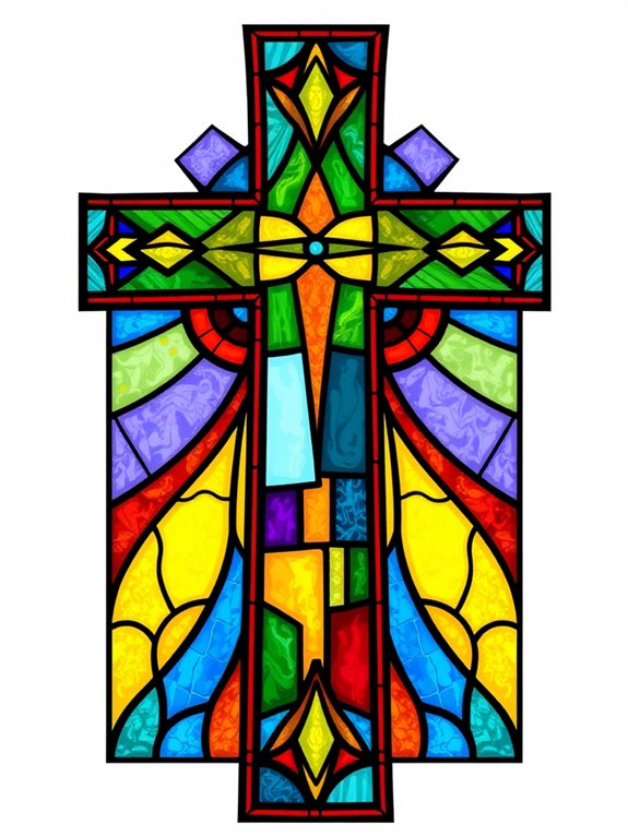 vibrant christian cross artwork