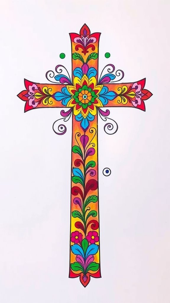 vibrant christian cross artwork