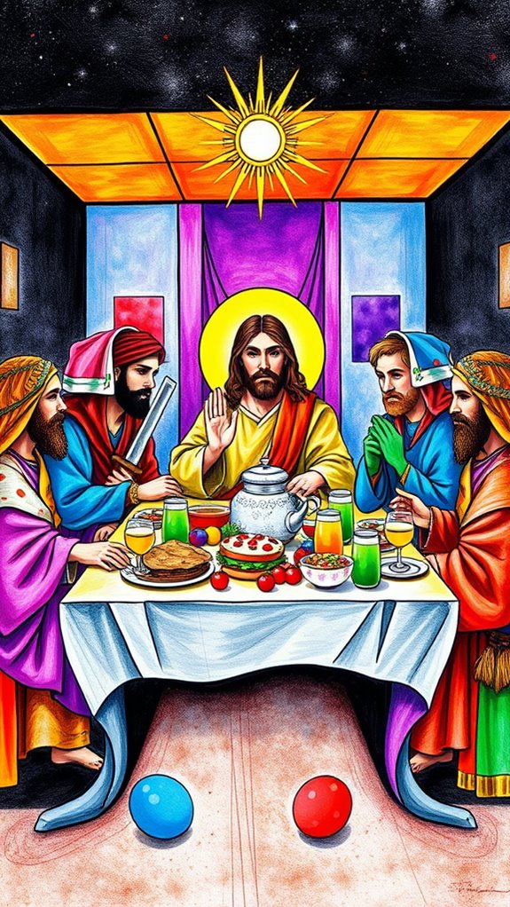 vibrant depiction of last supper