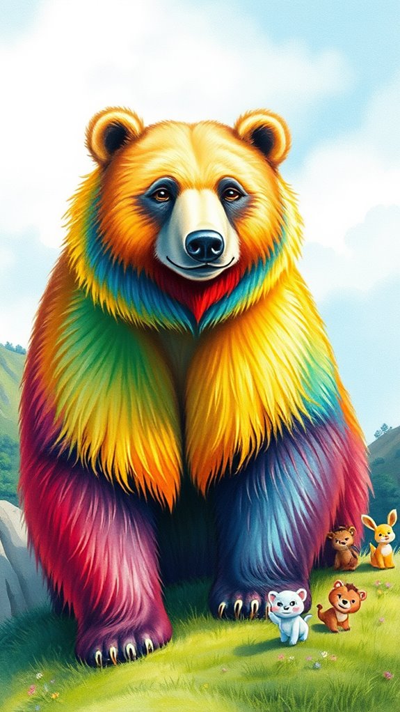 vibrant detailed bear illustration