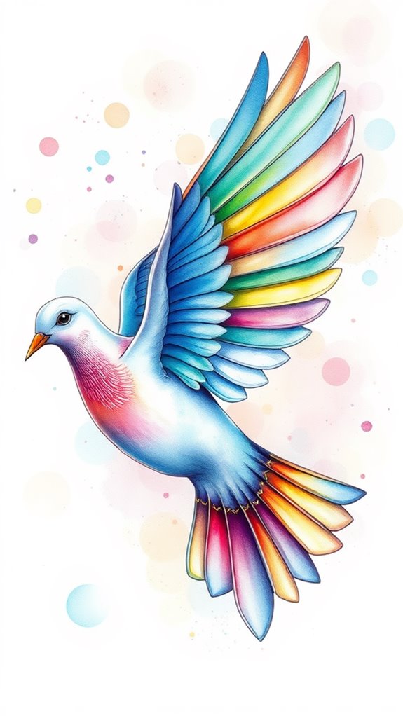 vibrant dove artwork illustration