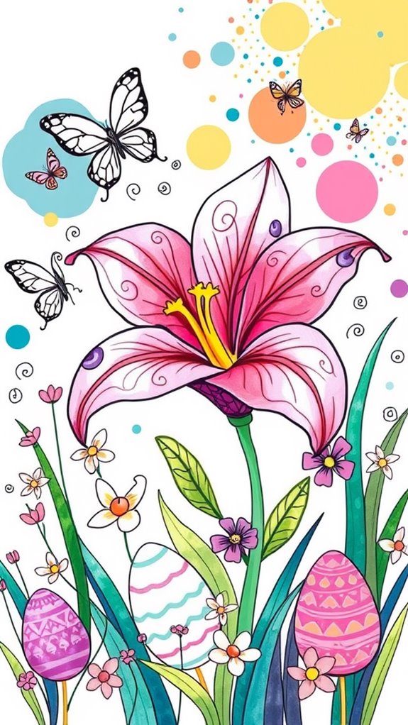 vibrant easter lily art