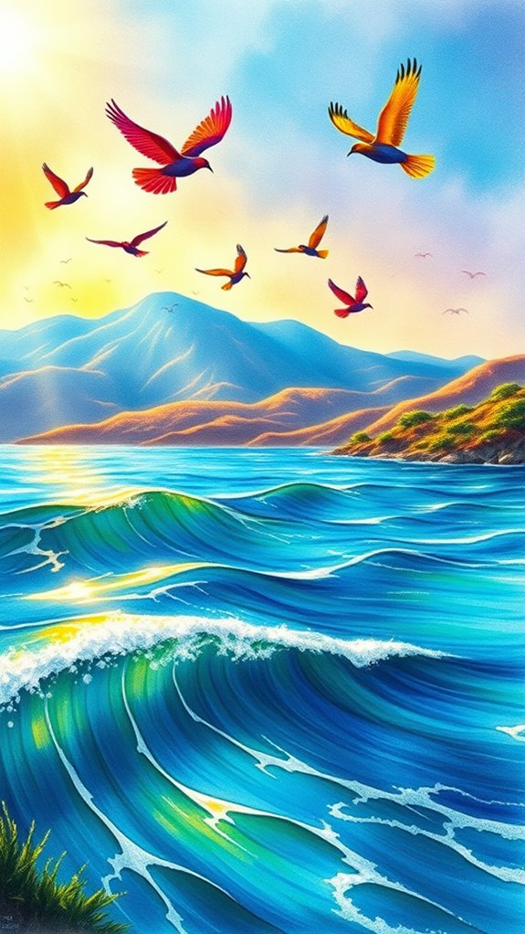 vibrant galilee waves artwork