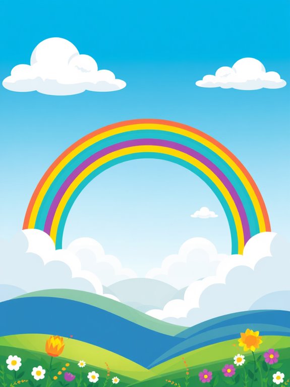 vibrant heaven rainbow illustration