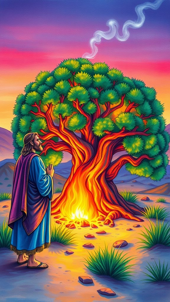 vibrant moses bush illustration