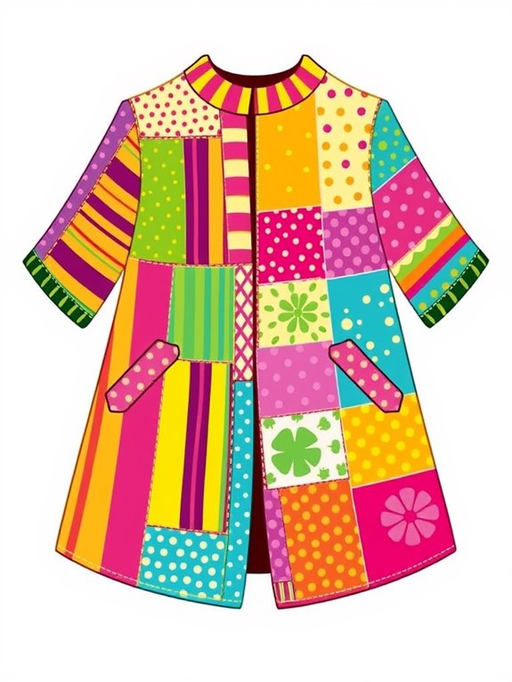 vibrant quilted outerwear illustration