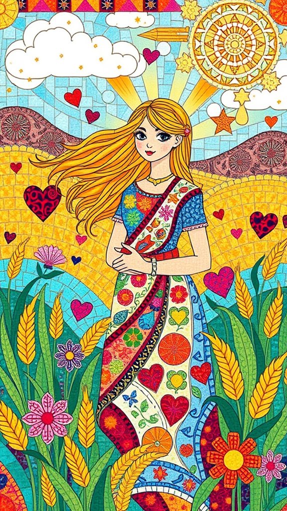 vibrant ruth mosaic artwork