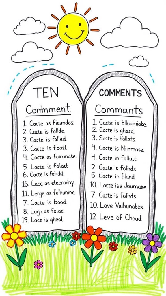 vibrant ten commandments artwork