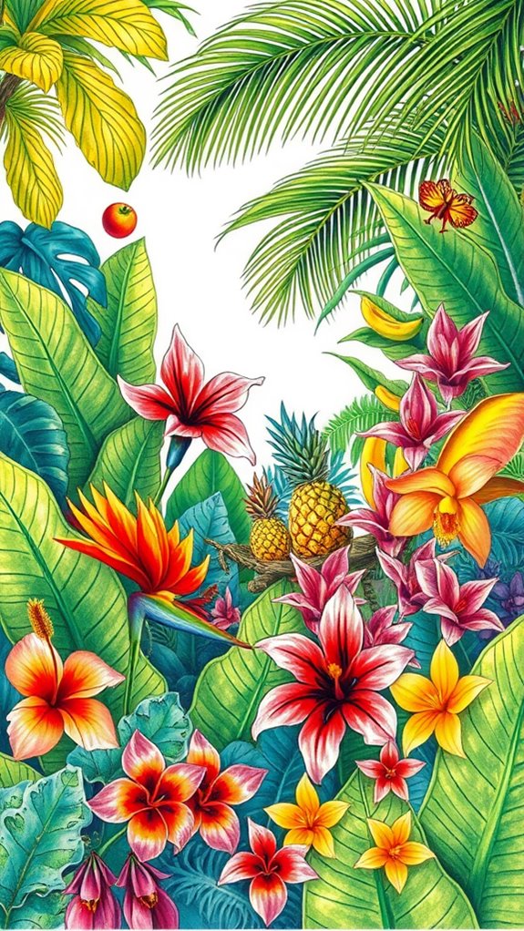 vibrant tropical plant illustration