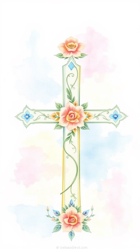 vibrant watercolor cross artwork