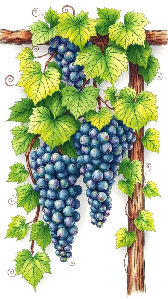 vine with grapes illustration