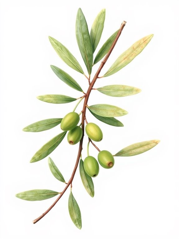 vintage olive branch illustration