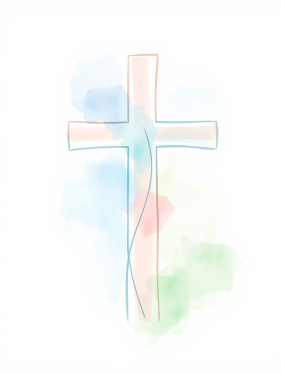 watercolor christian cross artwork