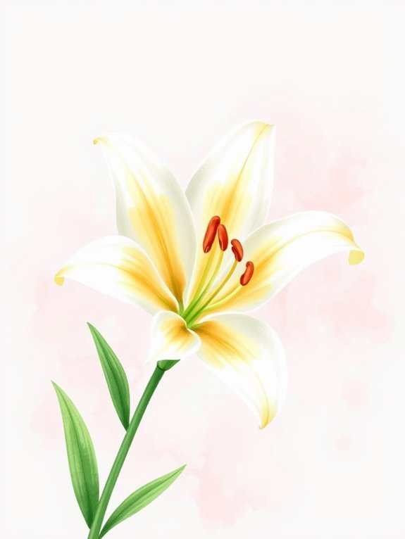 watercolor easter lily clipart