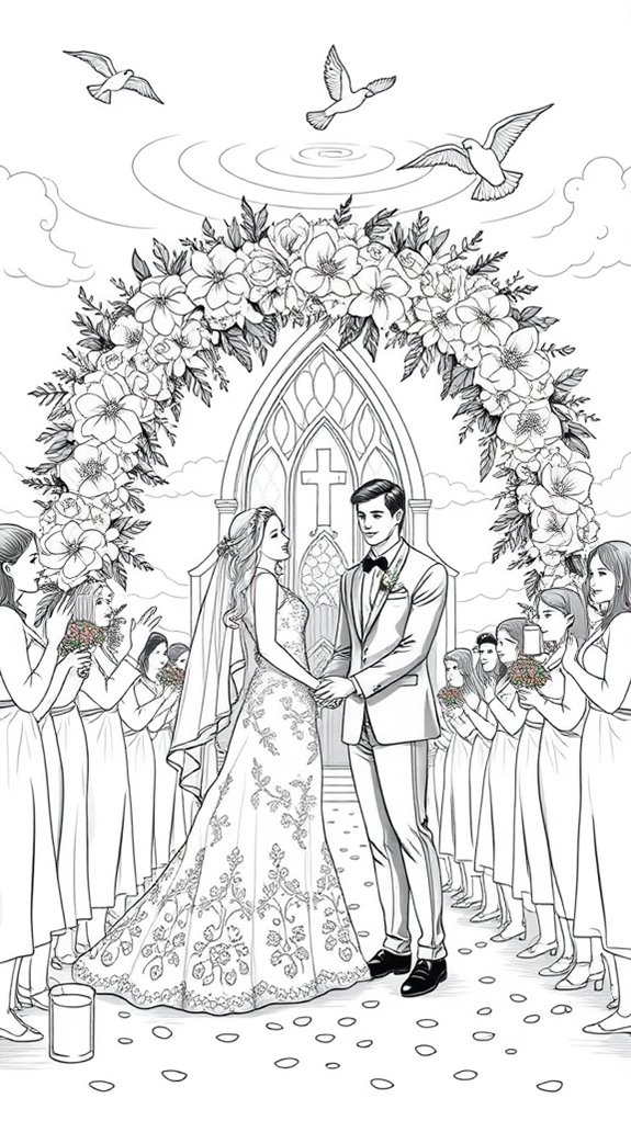 wedding celebration coloring page