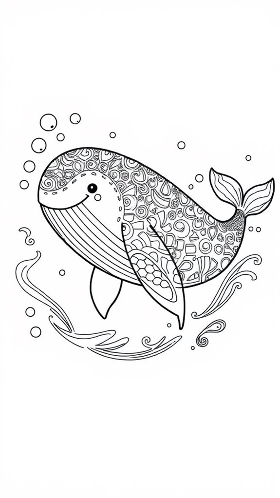 whale themed coloring activity