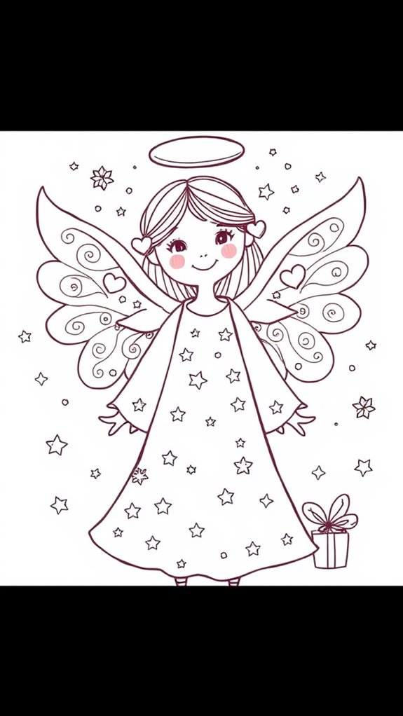 whimsical angel doodle art