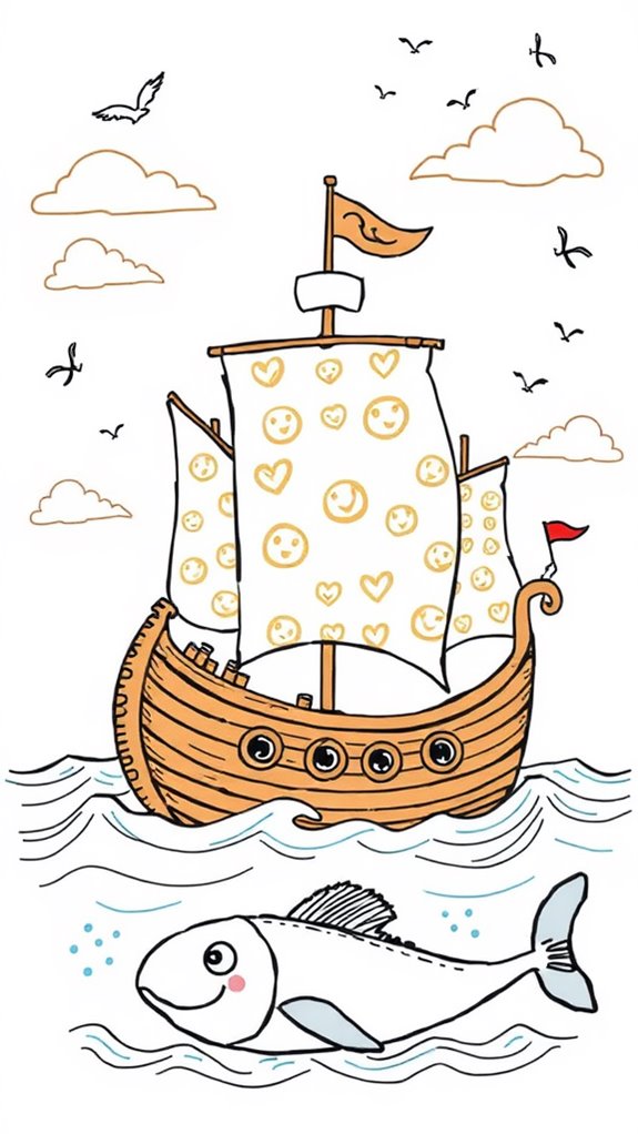 whimsical nautical illustration concept