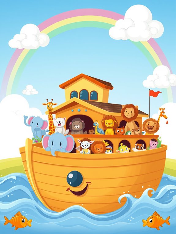 whimsical noah s ark illustration