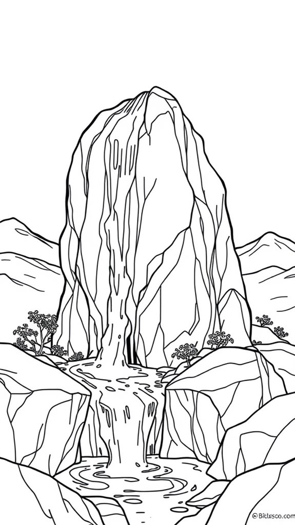 whimsical rock water scene