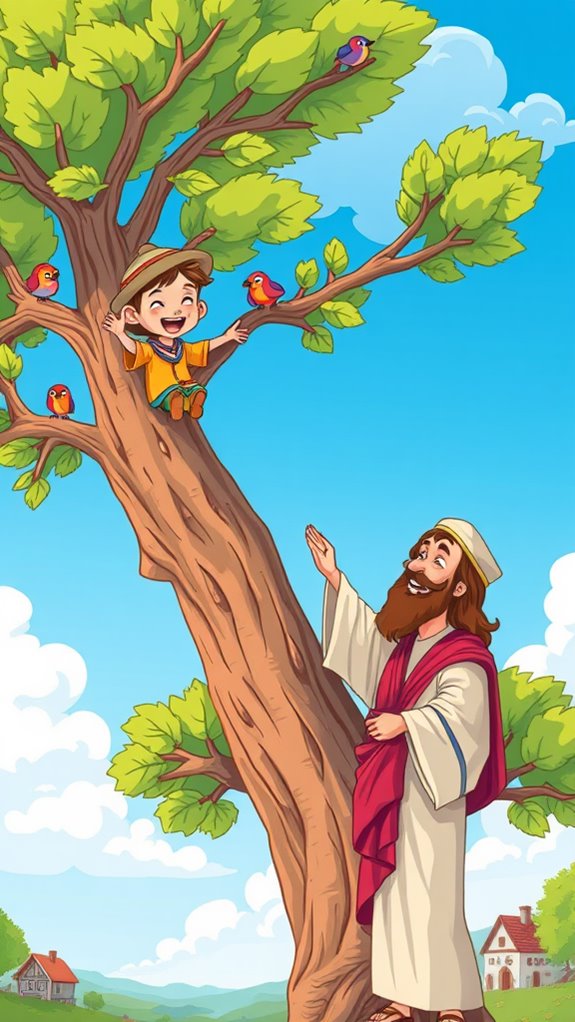 zacchaeus climbs playful tree