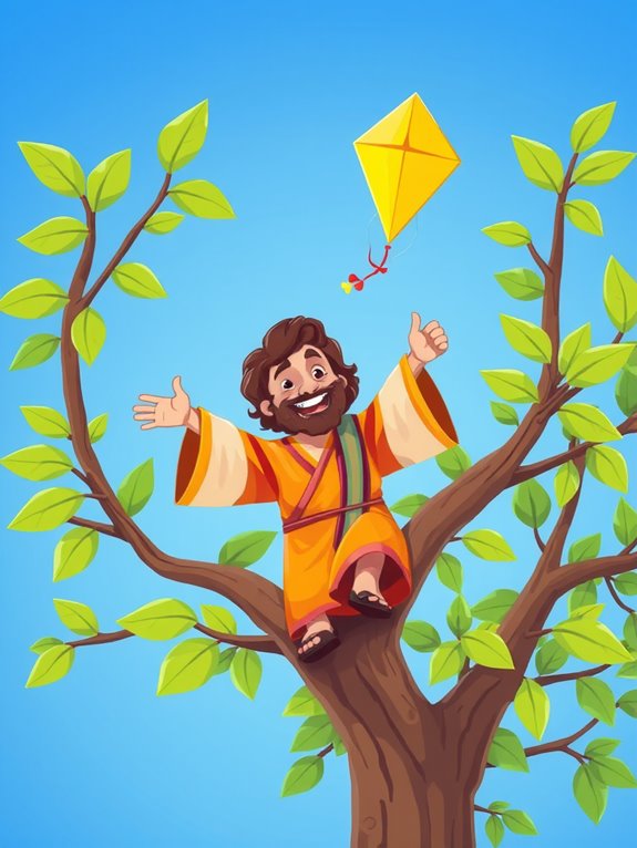 zacchaeus flying kite tree