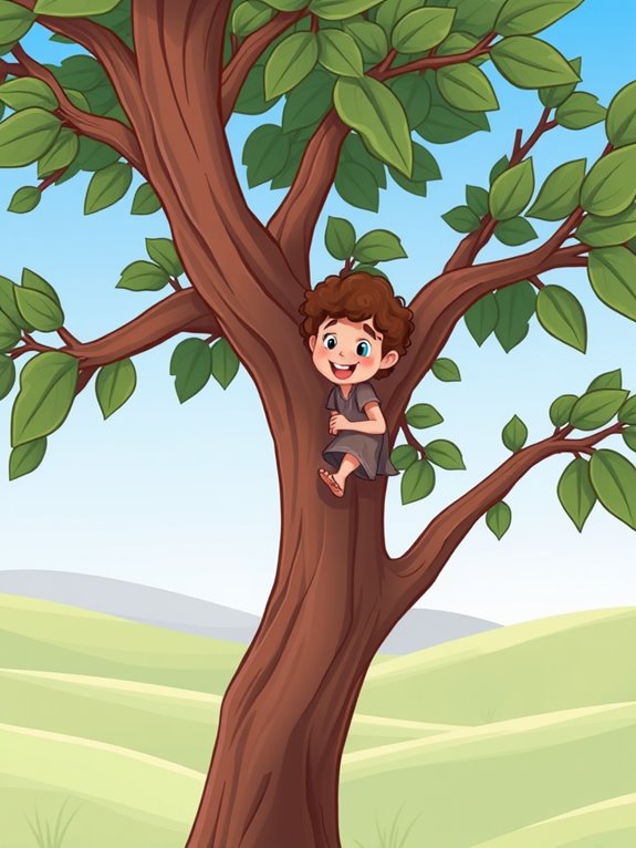 zacchaeus perched in tree