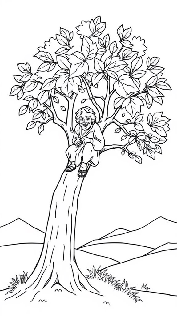 zacchaeus perched in tree