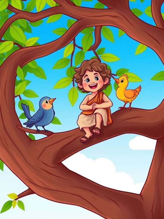 zacchaeus perched on tree