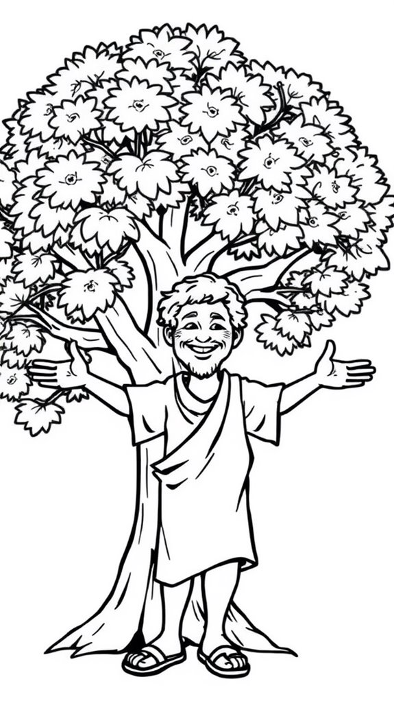 zacchaeus smiling coloring page