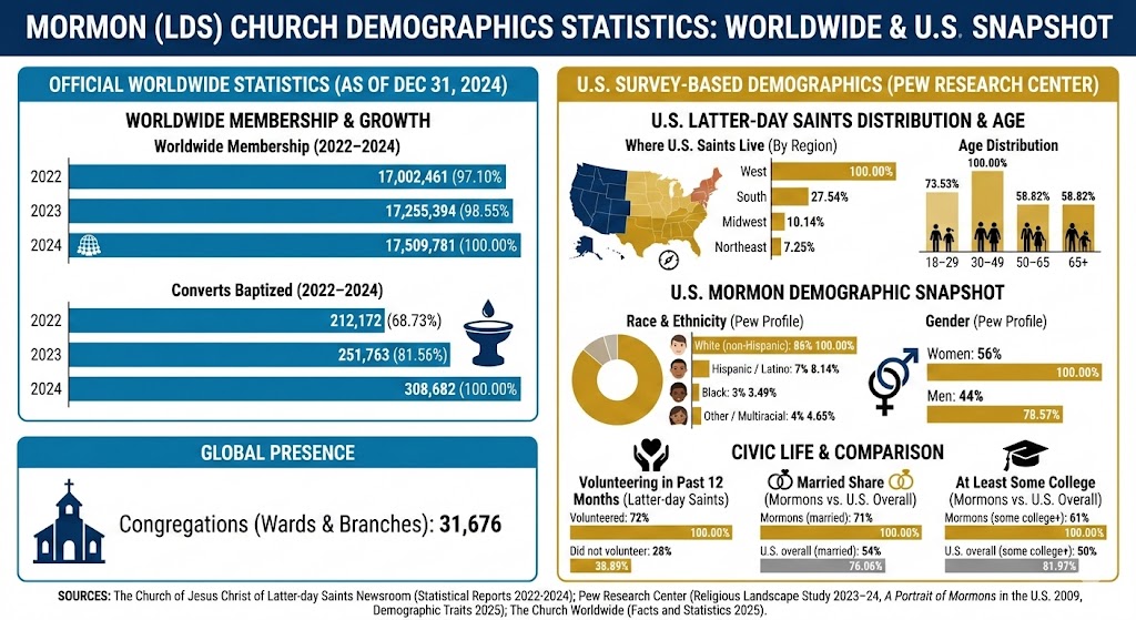 Mormon (LDS) church demographics statistics